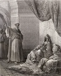 St Francis av Assisi (1181-1226) strävar efter att omvända sultanen Malek Kamel, illustration från 